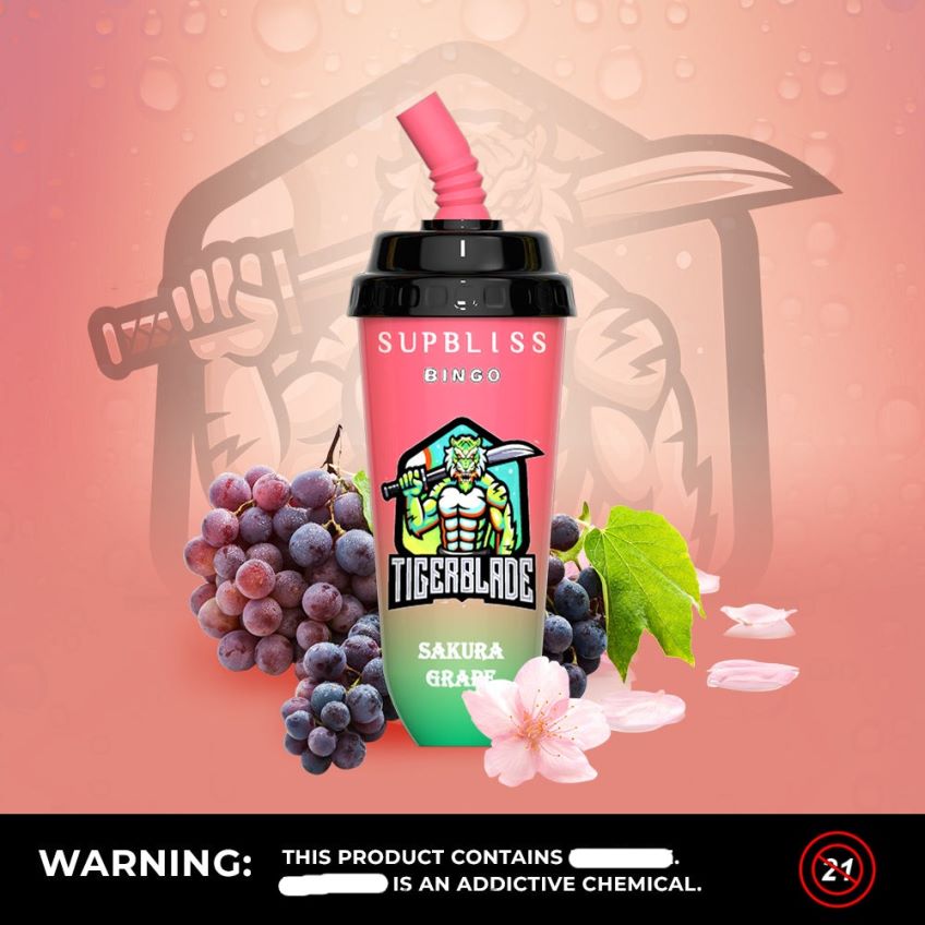 RandM Tornado France - RandM Supbliss Bingo Appareil à dosettes de vape 8000 1 pièce raisin sakura 8V0DL0261