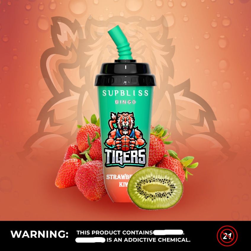 RandM Tornado Puff - RandM Supbliss Bingo Appareil à dosettes de vape 8000 1 pièce fraise-kiwi 8V0DL0255
