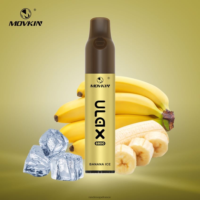RandM Tornado France - RandM Movkin Ulax Dispositif de vape jetable rechargeable 6800 (bobine en céramique) glace à la banane 8V0DL061