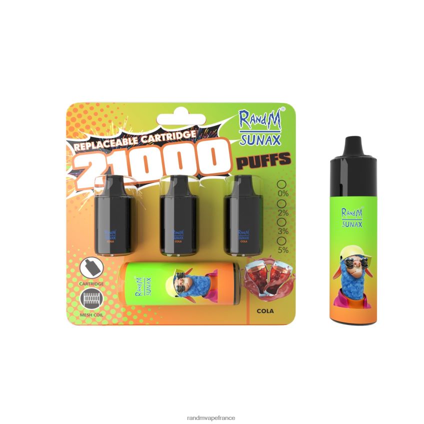 RandM Prix - RandM Sunax Dispositif de vape remplaçable avec module de contrôle du flux d'air 21000, 1 pièce Cola 8V0DL0276
