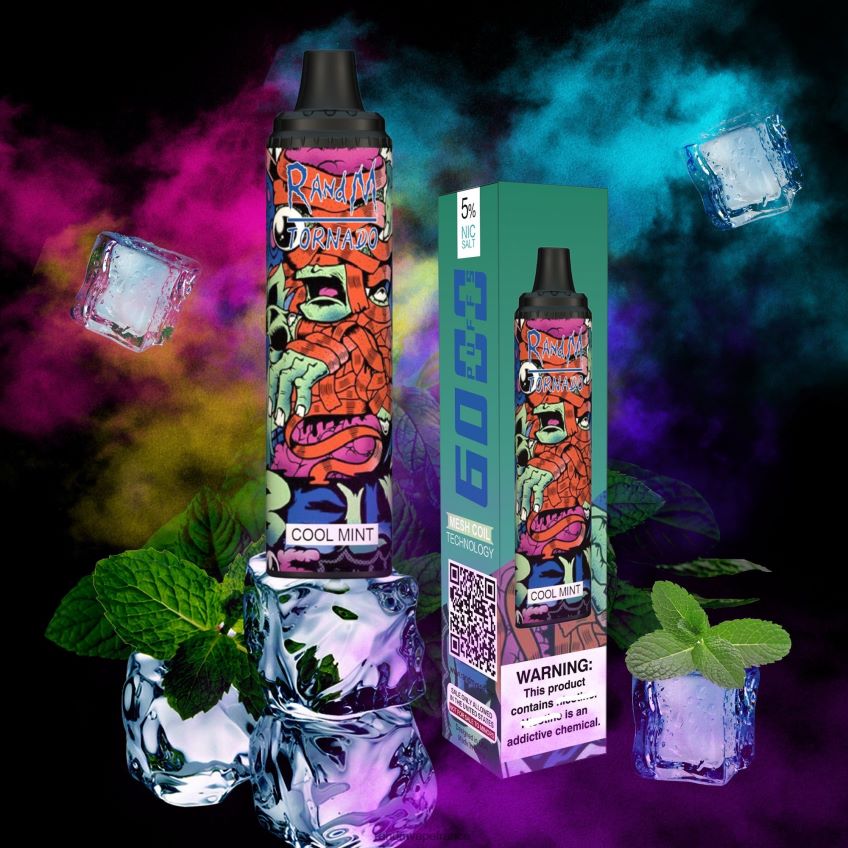 RandM Vape France - RandM Tornado Dispositif de contrôle du flux d'air 6000, 1 pièce menthe fraîche 8V0DL0282