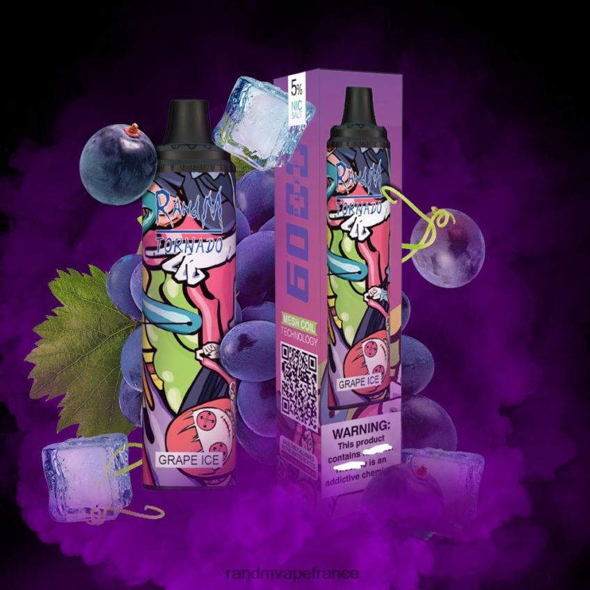 RandM Vape France - RandM Tornado Dispositif de contrôle du flux d\'air 6000, 1 pièce menthe fraîche 8V0DL0282