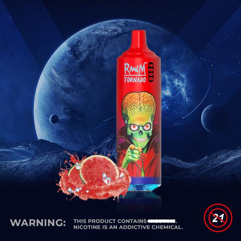 RandM Vape Prix - RandM Tornado Appareil à dosettes de vape 9000 1pc version 2 glace brazz à la pastèque 8V0DL0147