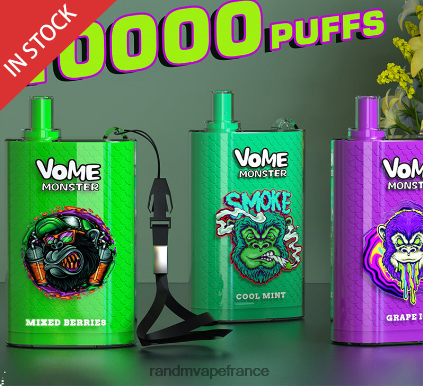 RandM Vape Prix - RandM Vome Monster 10000 dispositif de contrôle du débit d'air, 1 pièce glace luxuriante 8V0DL0277