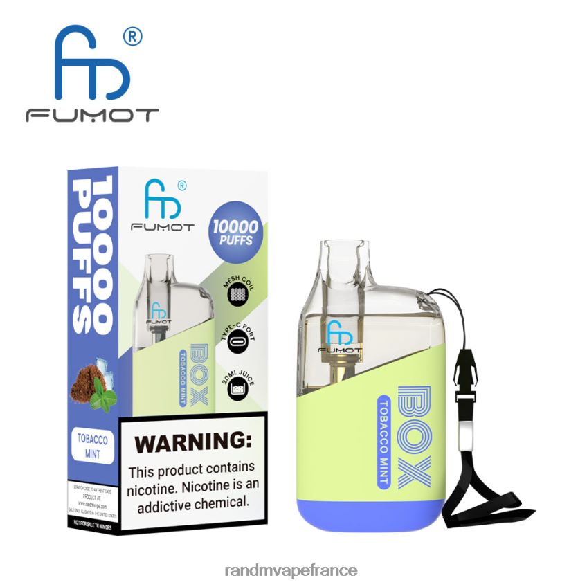 RandM Tornado France - Fumot Original RandM Tornado Box Dispositif de vape de contrôle du débit d'air 10000 1 pièce menthe tabac 8V0DL0101