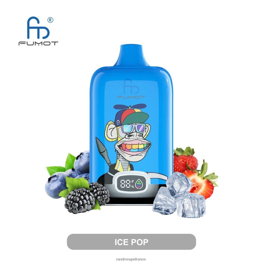 RandM Shop Avis - Fumot Original RandM Digital Box Batterie 12000 et dispositif de vape à affichage liquide sucette glacée 8V0DL010
