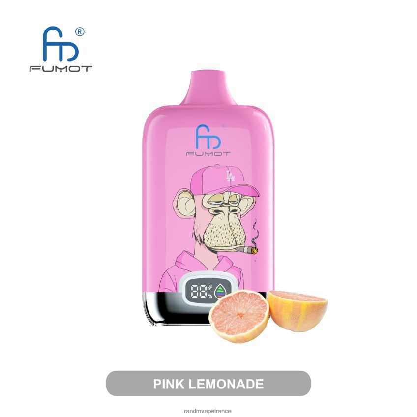 RandM Tornado France - Fumot Original RandM Digital Box Batterie 12000 et dispositif de vape à affichage liquide limonade rose 8V0DL011