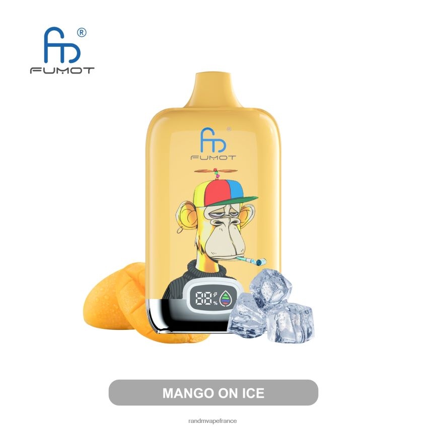 RandM Vape France - Fumot Original RandM Digital Box Batterie 12000 et dispositif de vape à affichage liquide mangue sur glace 8V0DL012
