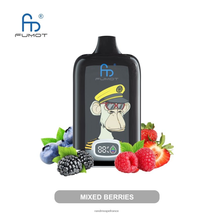 RandM Vape Paris - Fumot Original RandM Digital Box Batterie 12000 et dispositif de vape à affichage liquide Baies mélangées 8V0DL013