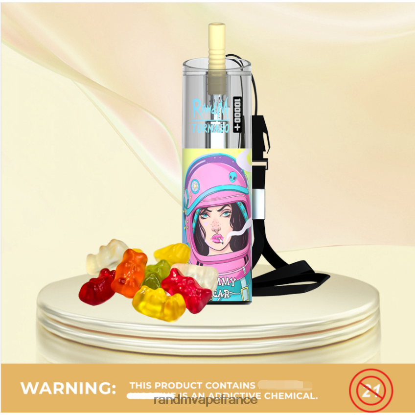 RandM Shop Avis - RandM Tornado 10000 plus dispositif de vape de contrôle du flux d\'air 1 pièce citron pomme rouge 8V0DL080