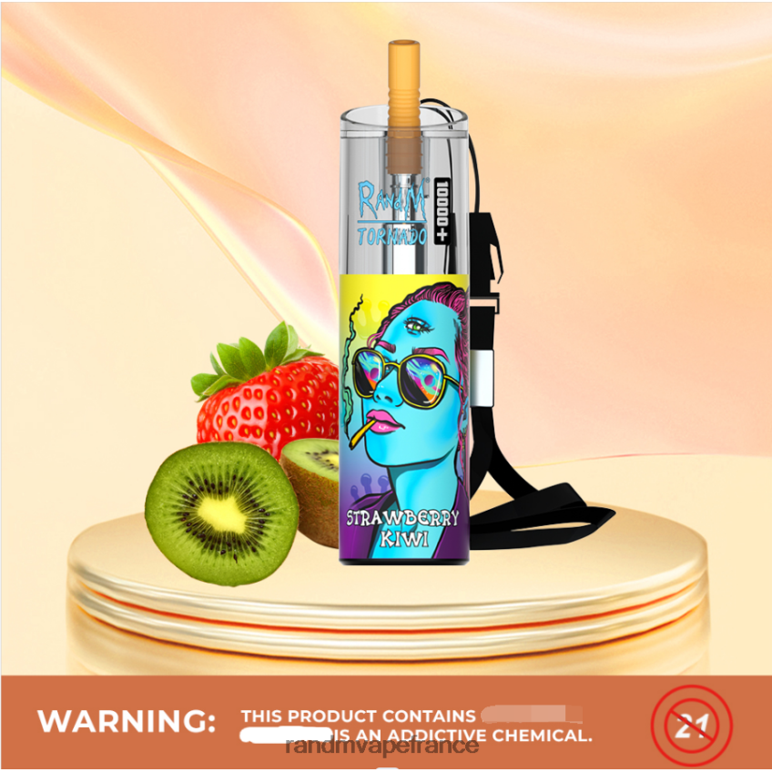 RandM Tornado France - RandM Tornado 10000 plus dispositif de vape de contrôle du flux d'air 1 pièce fraise-kiwi 8V0DL081