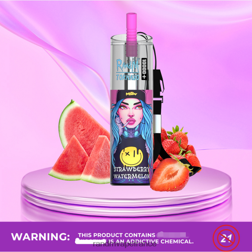 RandM Vape Avis - RandM Tornado 10000 plus dispositif de vape de contrôle du flux d'air 1 pièce pastèque fraise 8V0DL079