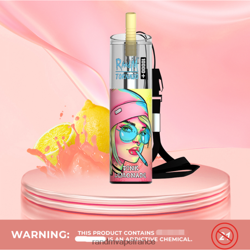 RandM Vape Prix - RandM Tornado 10000 plus dispositif de vape de contrôle du flux d'air 1 pièce limonade rose 8V0DL077
