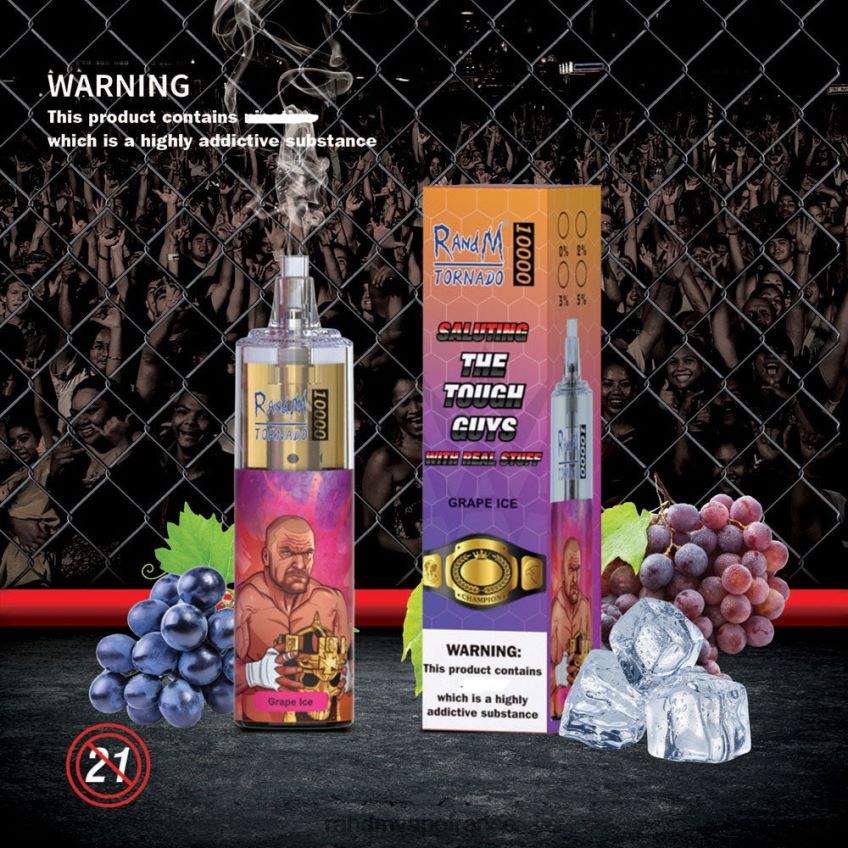 RandM Tornado Puff - RandM Tornado Dispositif de vape de contrôle du débit d\'air 10000 1 pièce baies mélangées 8V0DL0105