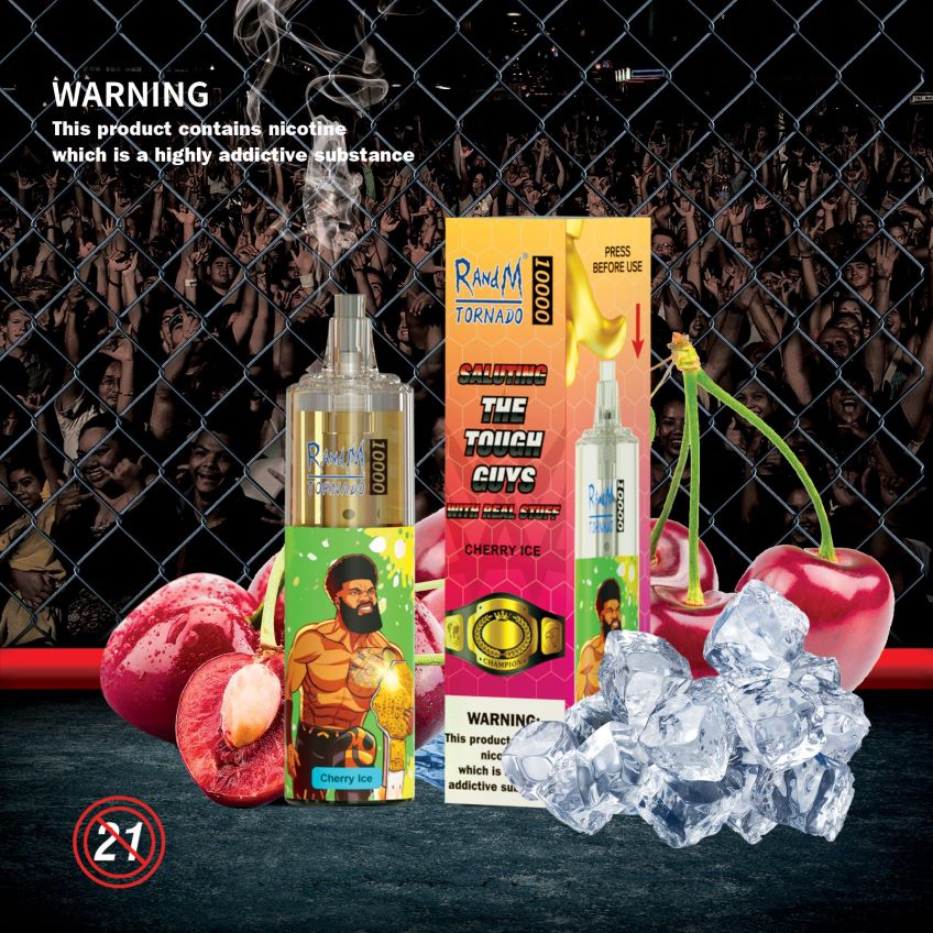 RandM Tornado Puff - RandM Tornado Dispositif de vape de contrôle du débit d\'air 10000 1 pièce glace à la pastèque 8V0DL0125
