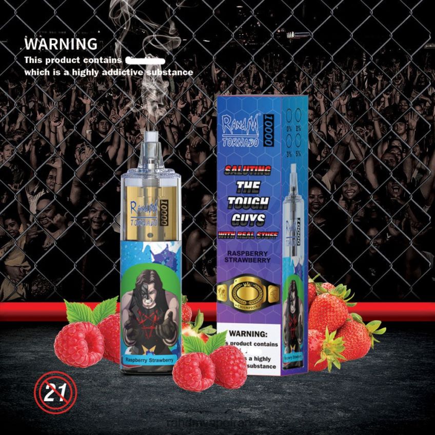 RandM Vape France - RandM Tornado Dispositif de vape de contrôle du débit d'air 10000 1 pièce fraise framboise 8V0DL0102