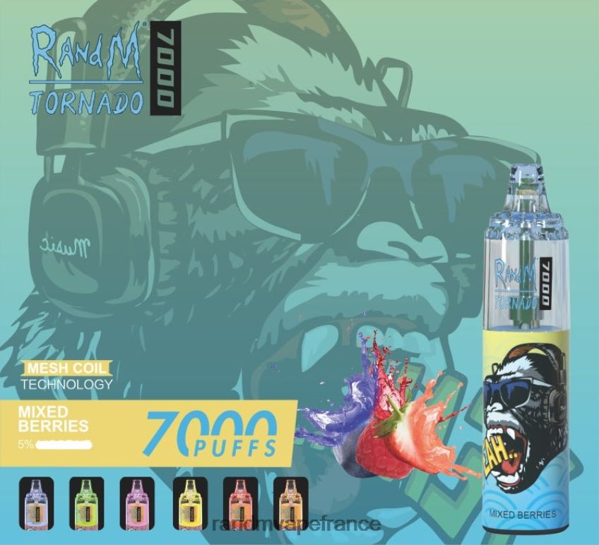 RandM Prix - RandM Tornado Dispositif de vape de contrôle du flux d'air 7000 1 pièce Baies mélangées 8V0DL0176