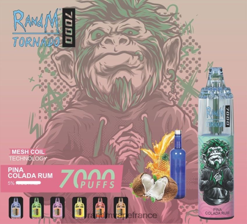 RandM Prix - RandM Tornado Dispositif de vape de contrôle du flux d\'air 7000 1 pièce Baies mélangées 8V0DL0176