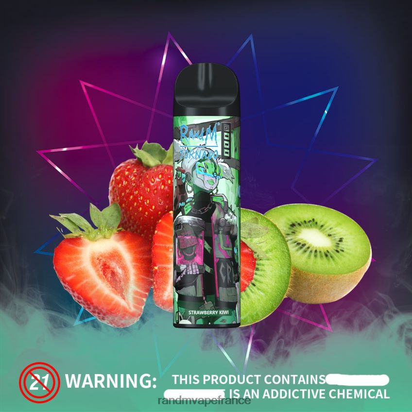 RandM Shop Avis - RandM Tornado Dispositif de vape de contrôle du flux d'air 8000 1 pièce fraise-kiwi 8V0DL0250