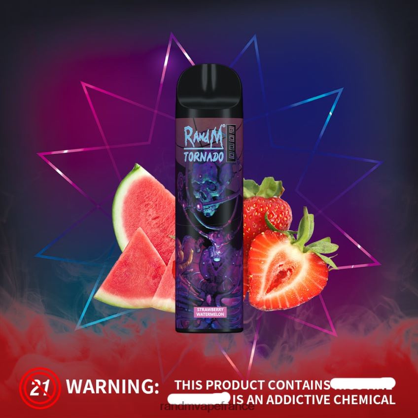 RandM Shop Avis - RandM Tornado Dispositif de vape de contrôle du flux d\'air 8000 1 pièce fraise-kiwi 8V0DL0250