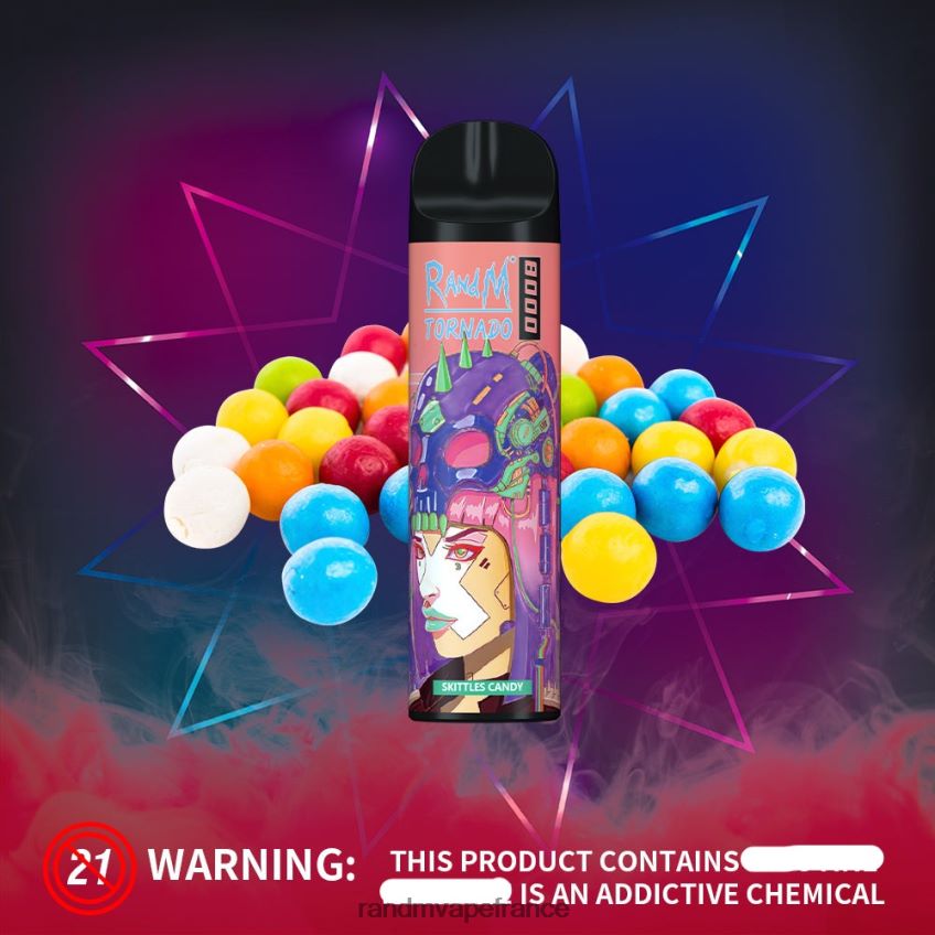 RandM Shop Avis - RandM Tornado Dispositif de vape de contrôle du flux d\'air 8000 1 pièce fraise-kiwi 8V0DL0250