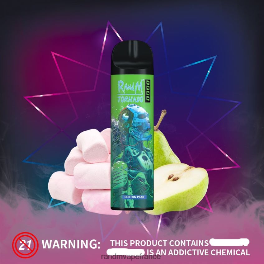 RandM Shop Avis - RandM Tornado Dispositif de vape de contrôle du flux d\'air 8000 1 pièce pomme aigre 8V0DL0240