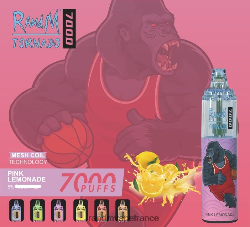 RandM Tornado Marseille Avis - RandM Tornado Dispositif de vape de contrôle du flux d'air 7000 1 pièce limonade rose 8V0DL0174
