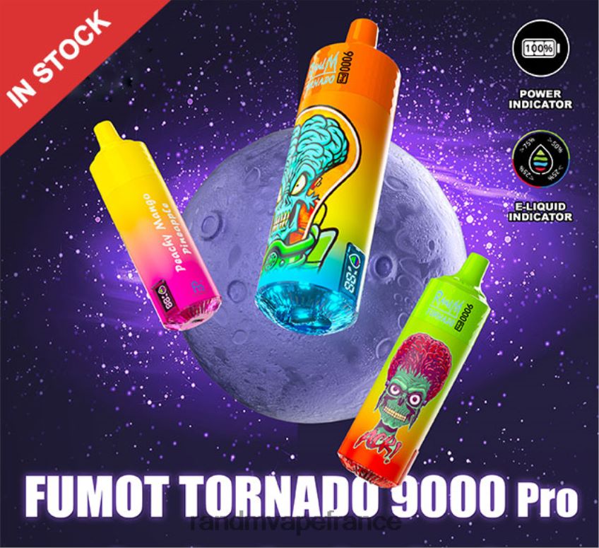 RandM Prix - Fumot RandM Tornado Appareil de vape 9000 pro avec batterie et écran ejuice version 3 glace à la goyave 8V0DL0226