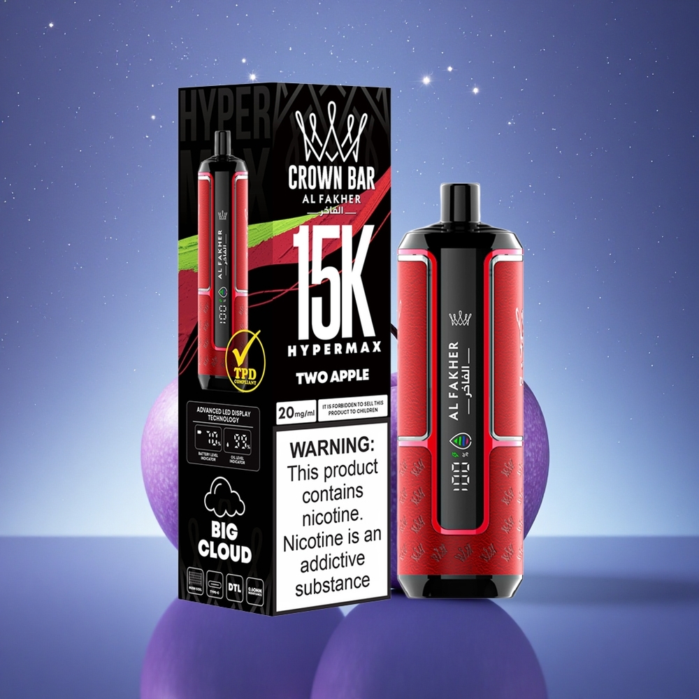 Al Fakher Crown Bar 15K Hypermax Deux Pommes 22ml 600mAh Type-C