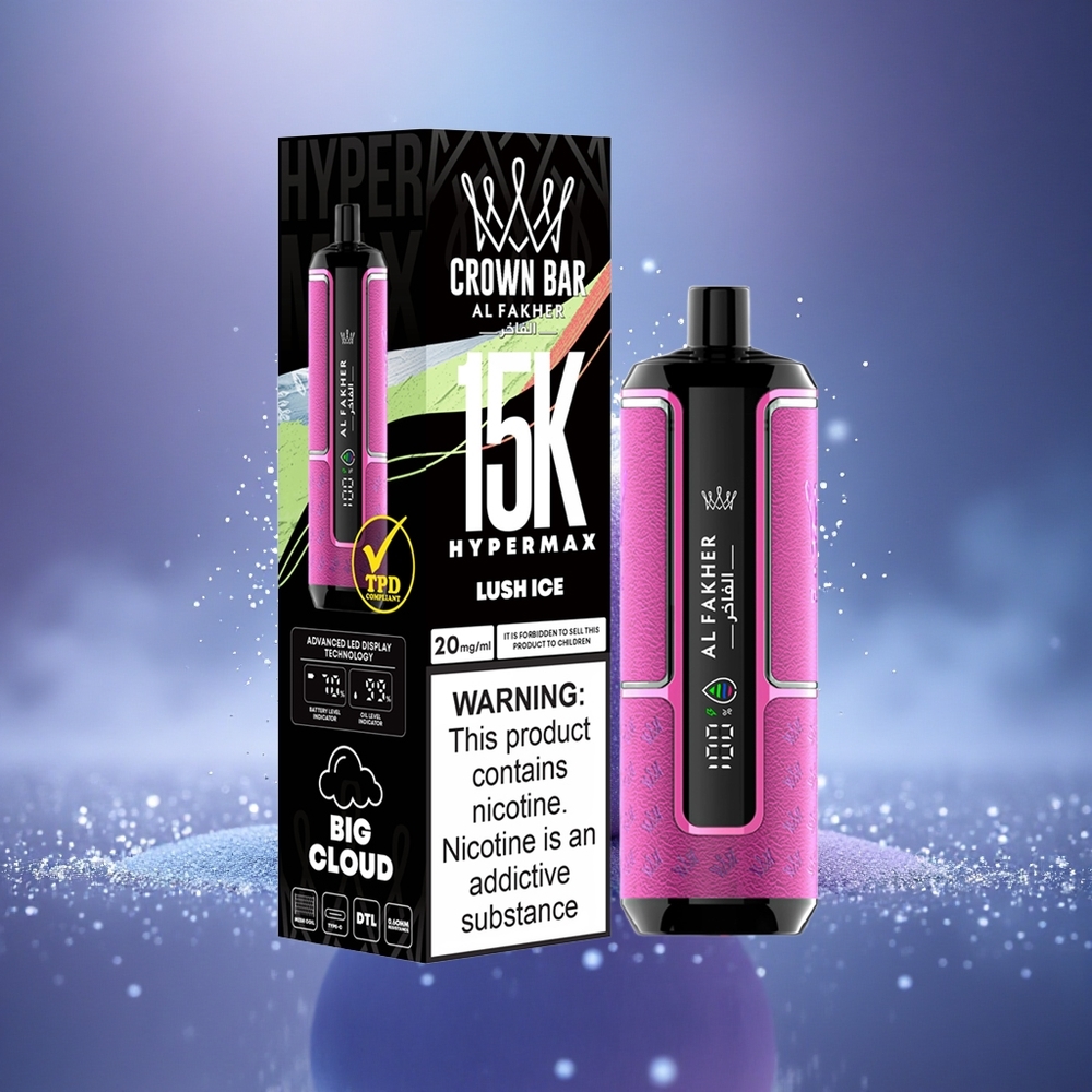 Al Fakher Crown Bar 15K Hypermax Glace Fraîche Hypermax Portable 22ml