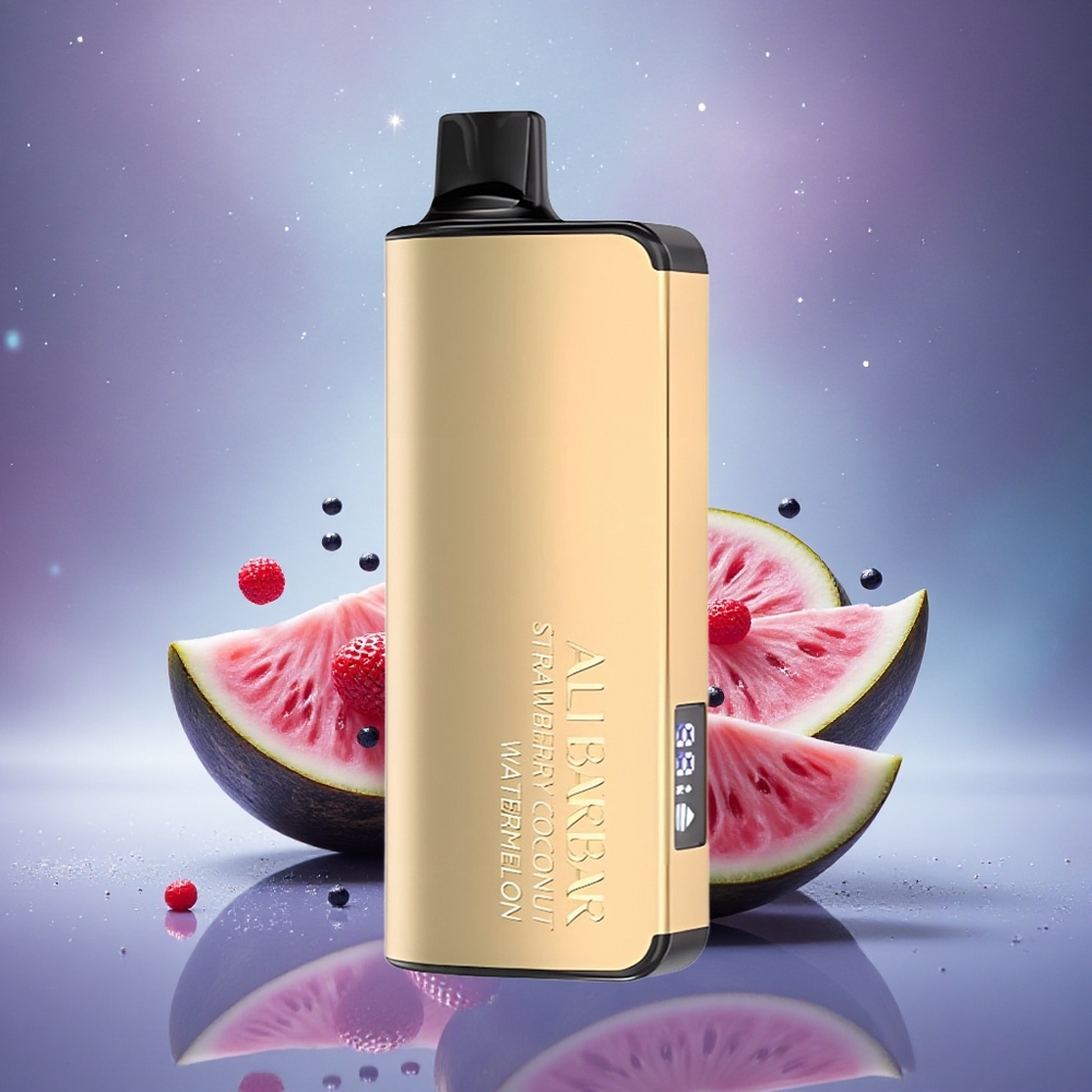 Alibarbar Ingot 9000 Puffs Fraise Noix de Coco Pastèque avec Affichage LED et Batterie 2350mAh
