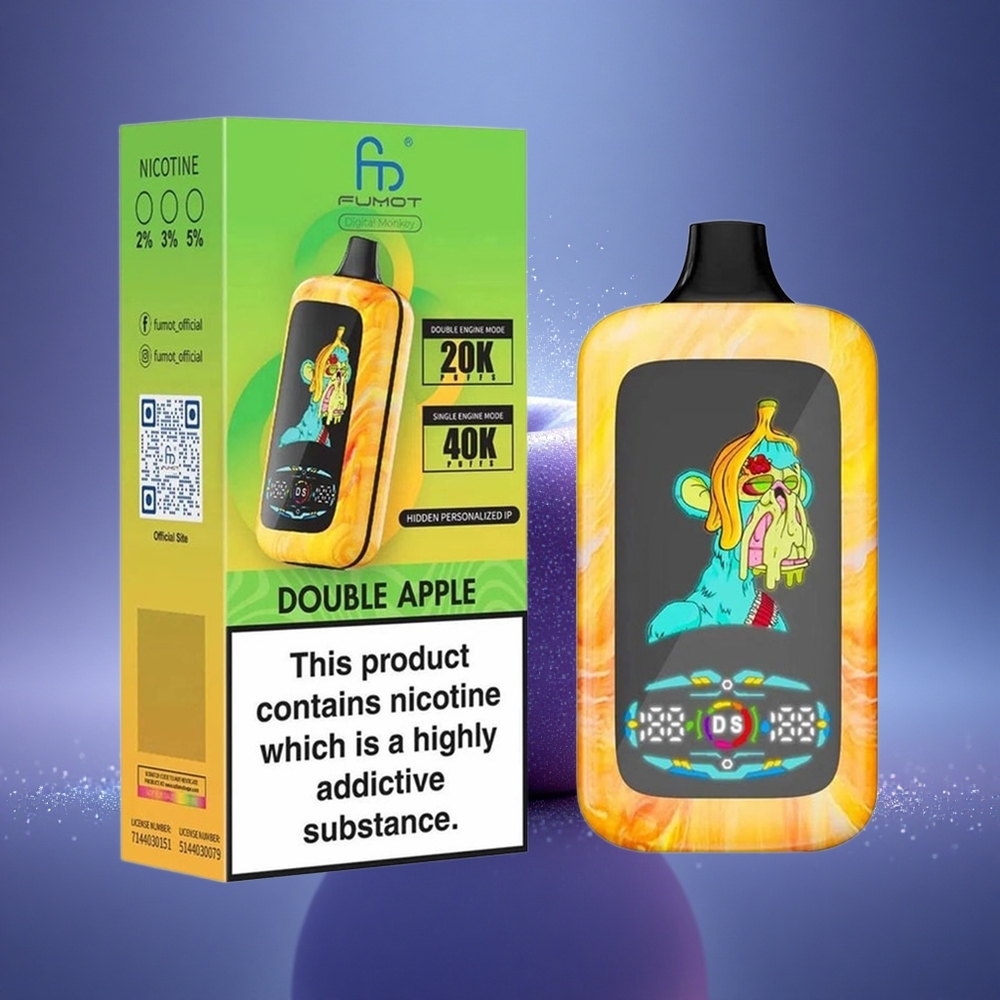 Fumot Digital Monkey 20000/40000 Puffs Double Pomme Dual Moteur Dual Mesh