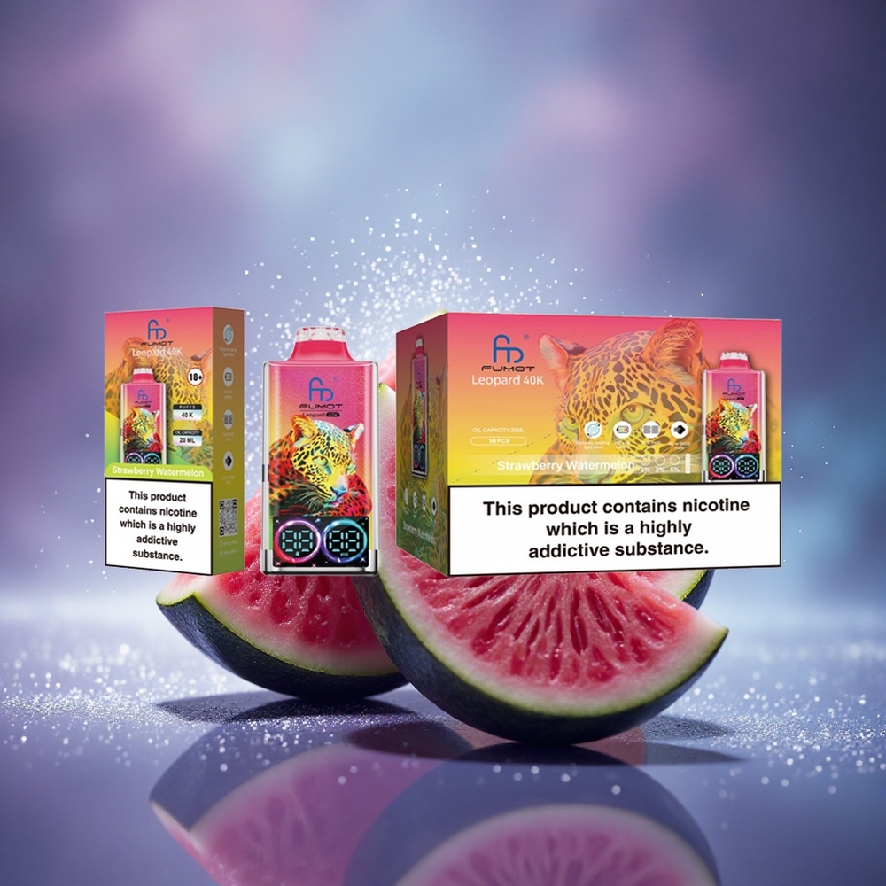 Fumot Leopard 40K Puffs Fraise Pastèque Dual Mesh 0% Nicotine