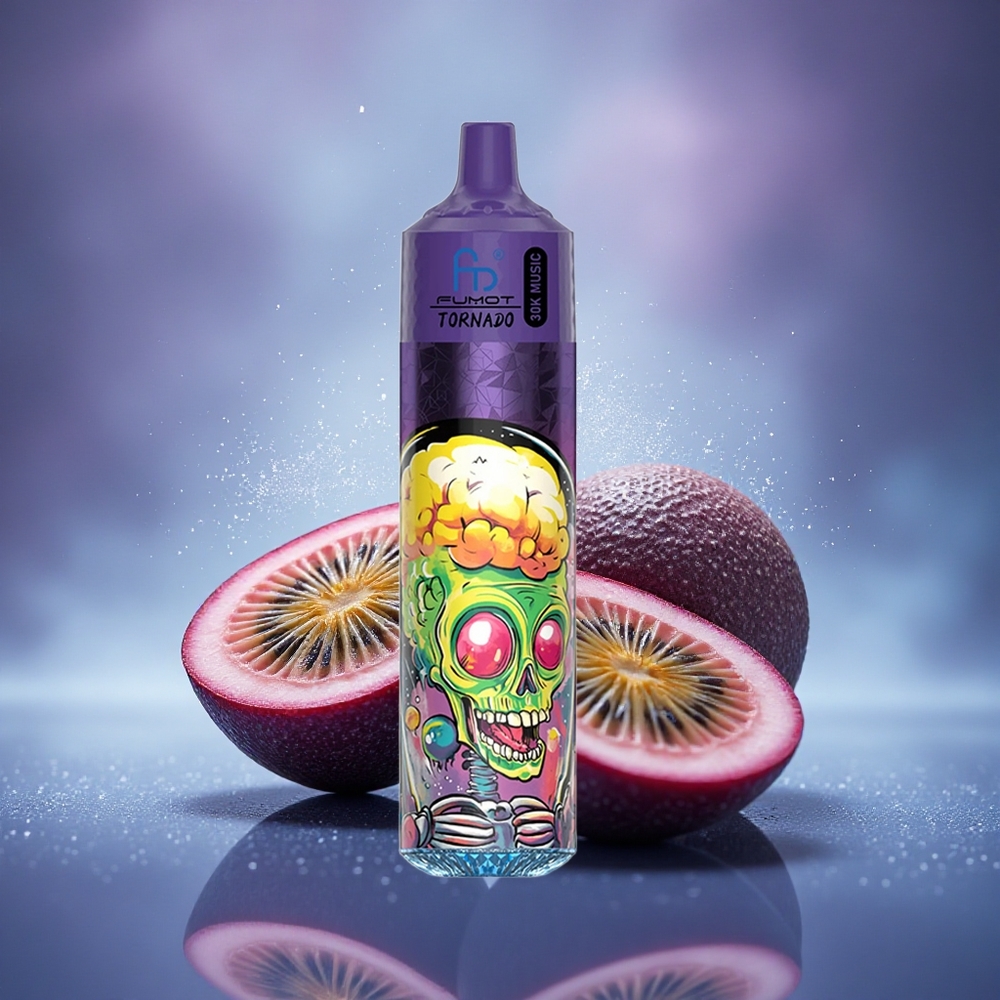 Fumot Randm Tornado 30000 Puffs Passion Fruit Kiwi Goyave avec Batterie Rechargeable et Affichage LED