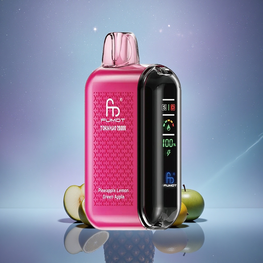 Fumot Tornado 20000 Puffs Ananas Citron Pomme Verte Dual Mesh Smart Display