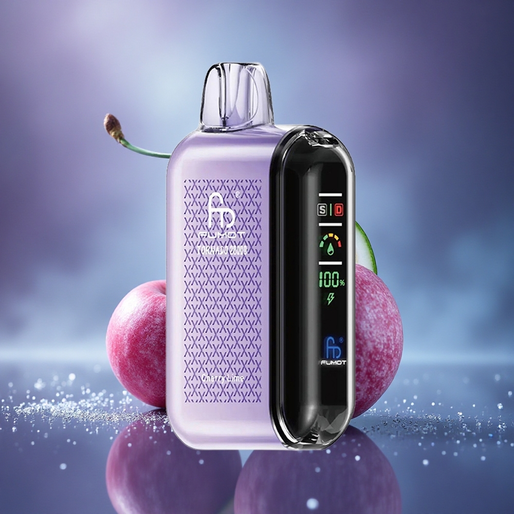 Fumot Tornado 20000 Puffs Cerise Citron Vert Double Mesh Écran Intelligent