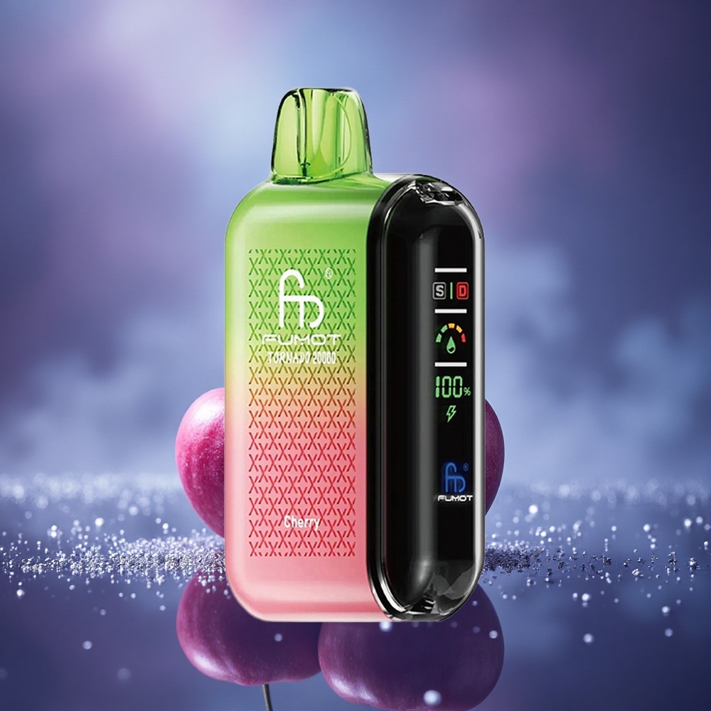 Fumot Tornado 20000 Puffs Cerise Double Mesh Affichage Intelligent