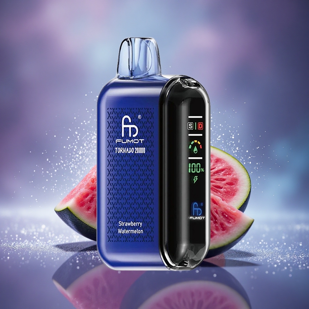Fumot Tornado 20000 Puffs Fraise Pastèque Dual Mesh Coil Smart Display