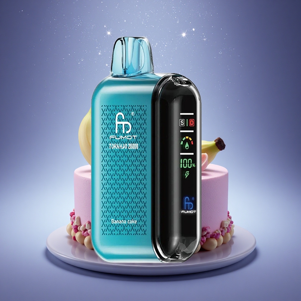Fumot Tornado 20000 Puffs Gâteau à la Banane avec Double Mesh et Affichage Intelligent