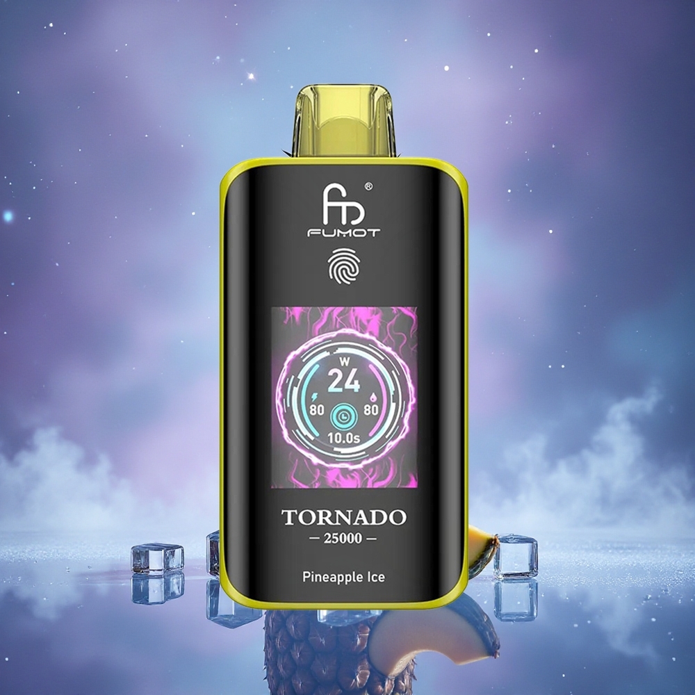 Fumot Tornado 25000 Puffs Ananas Glace Écran HD 20ml Type-C