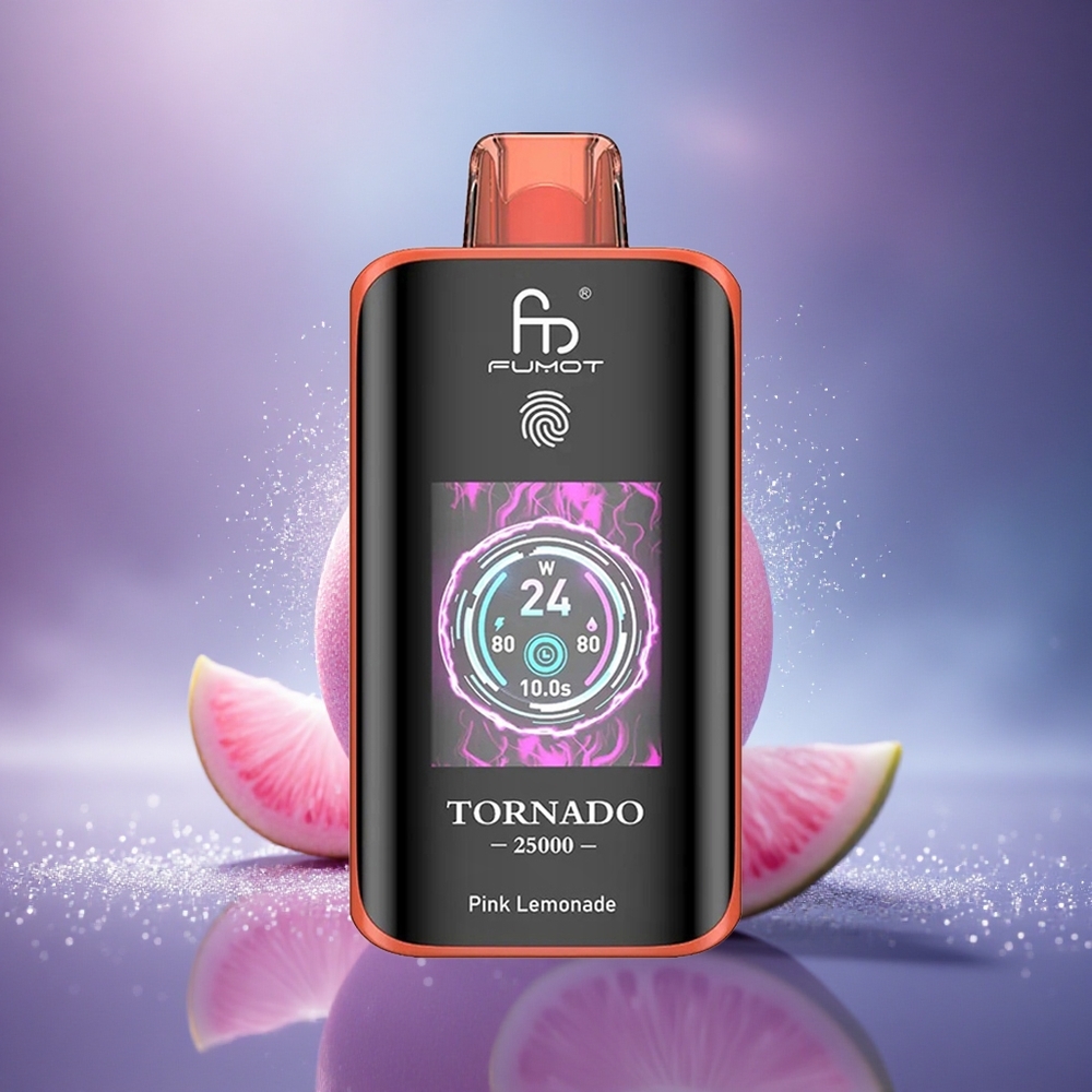 Fumot Tornado 25000 Puffs Citronnade Rose Écran HD 700mAh 20ml