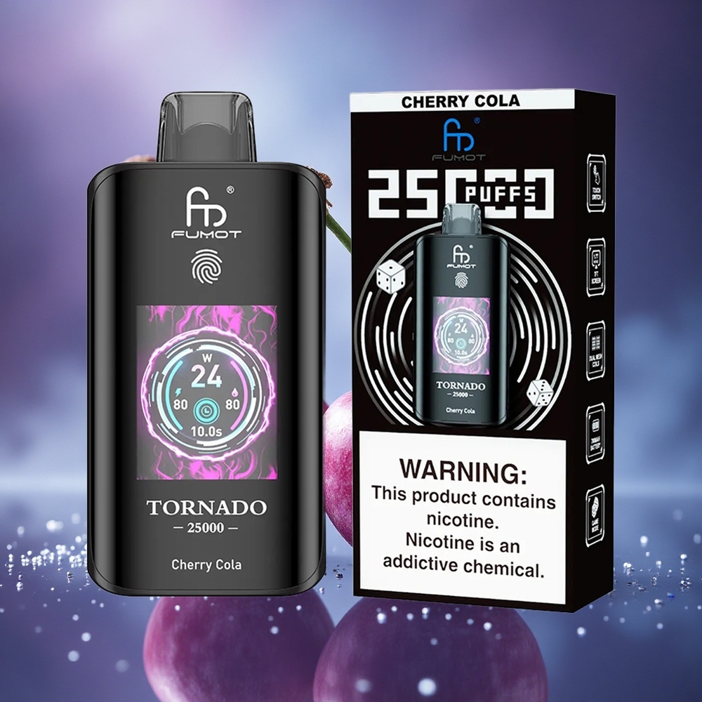 Fumot Tornado 25000 Puffs Cola Cerise Écran HD 700mAh 20ml