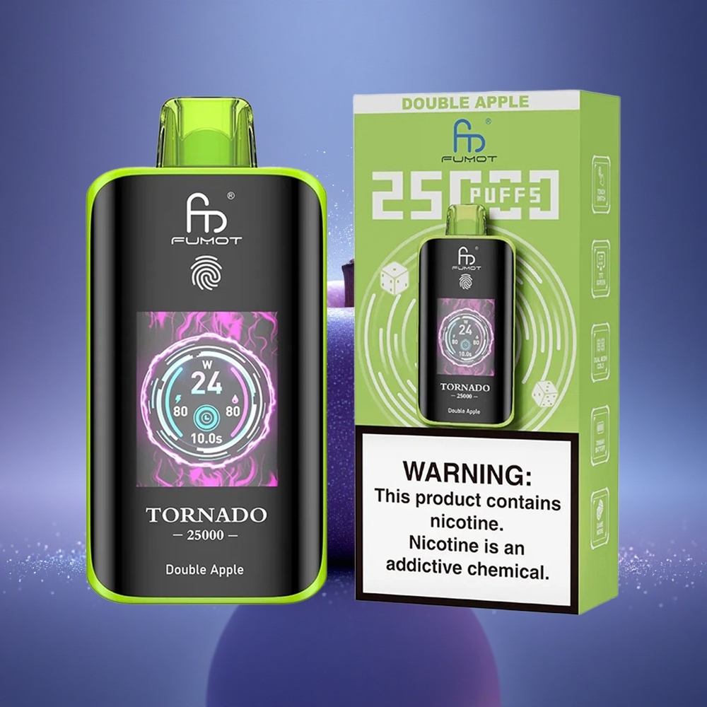 Fumot Tornado 25000 Puffs Double Pomme Écran HD 700mAh Type-C