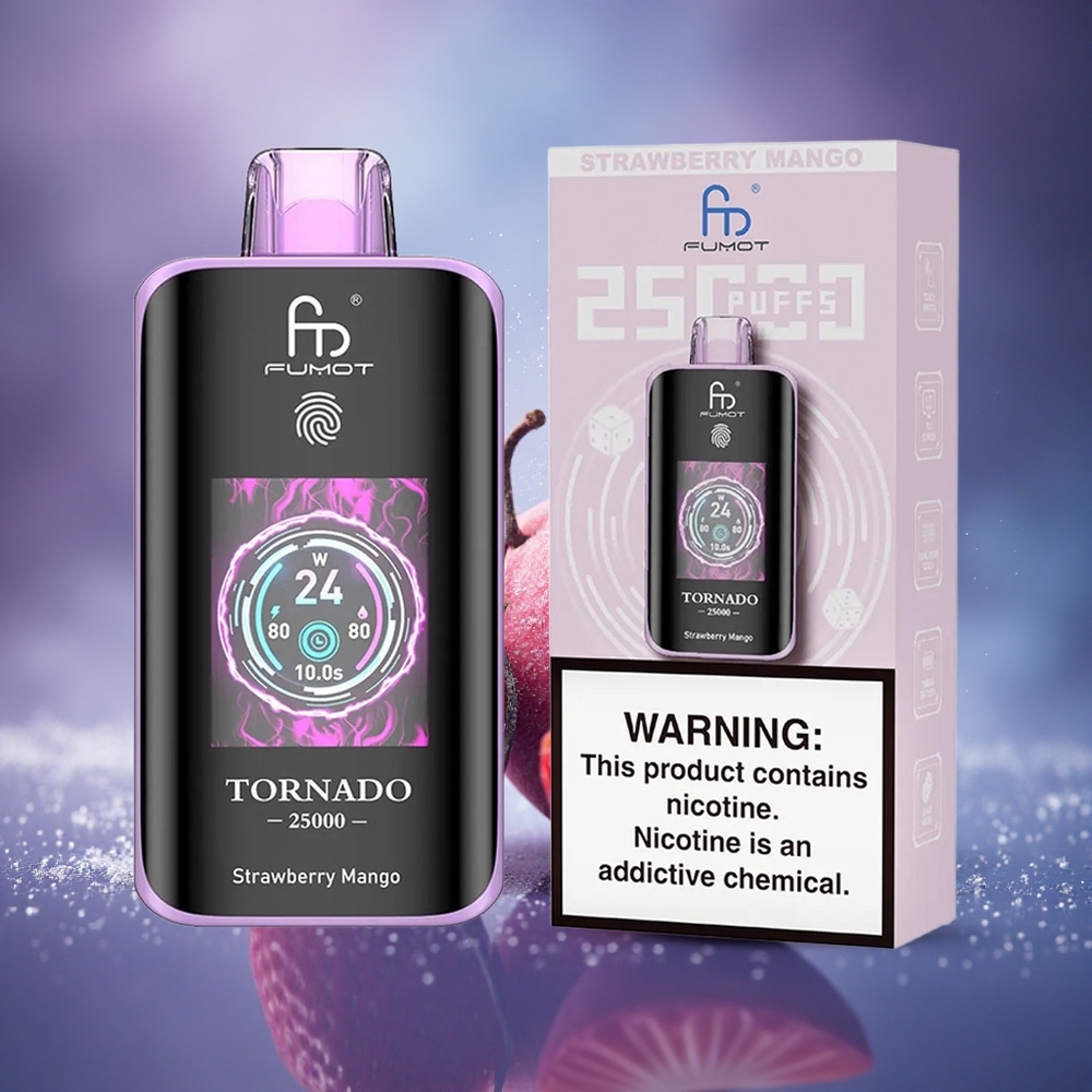 Fumot Tornado 25000 Puffs Fraise Mangue Écran HD 700mAh 20ml