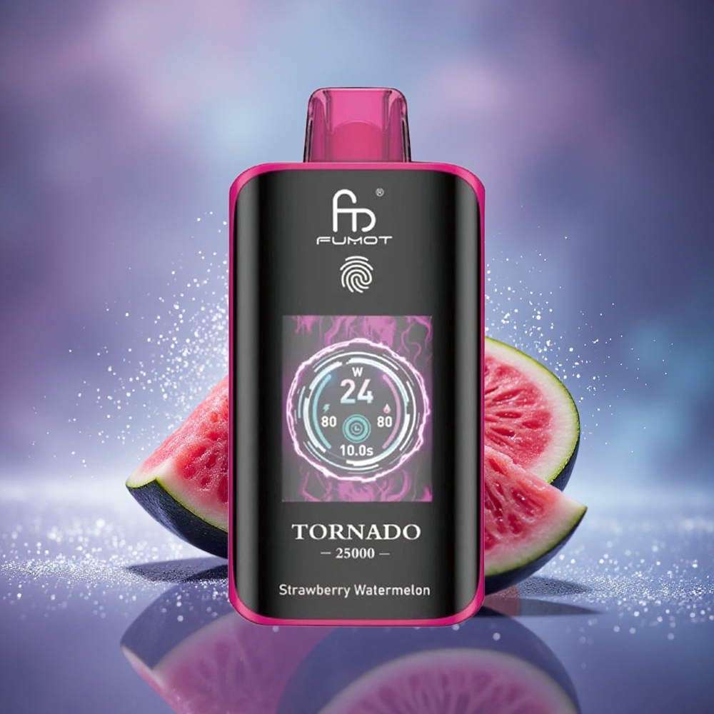 Fumot Tornado 25000 Puffs Fraise Pastèque Écran HD Batterie Rechargeable 700mAh