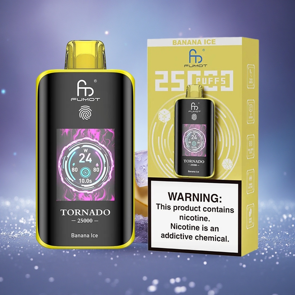 Fumot Tornado 25000 Puffs Glace Banane HD Écran 700mAh Type-C