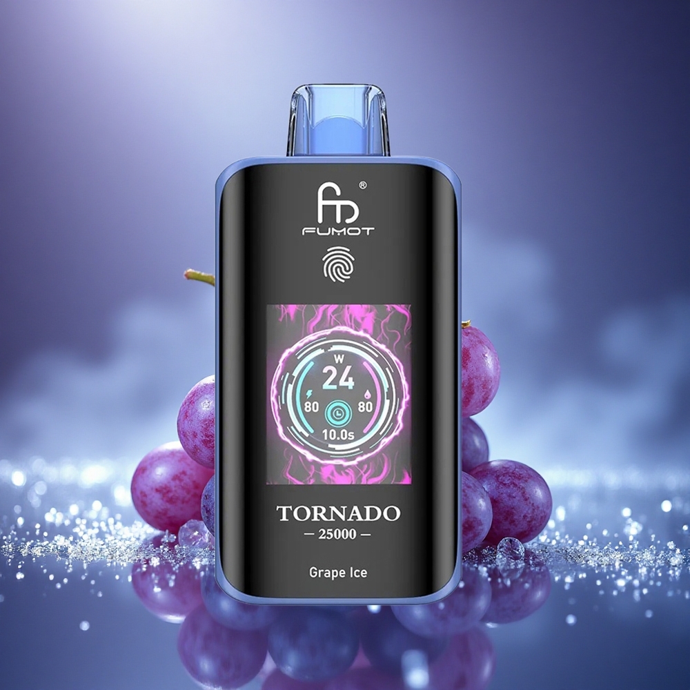 Fumot Tornado 25000 Puffs Glace de Raisin Écran HD 700mAh