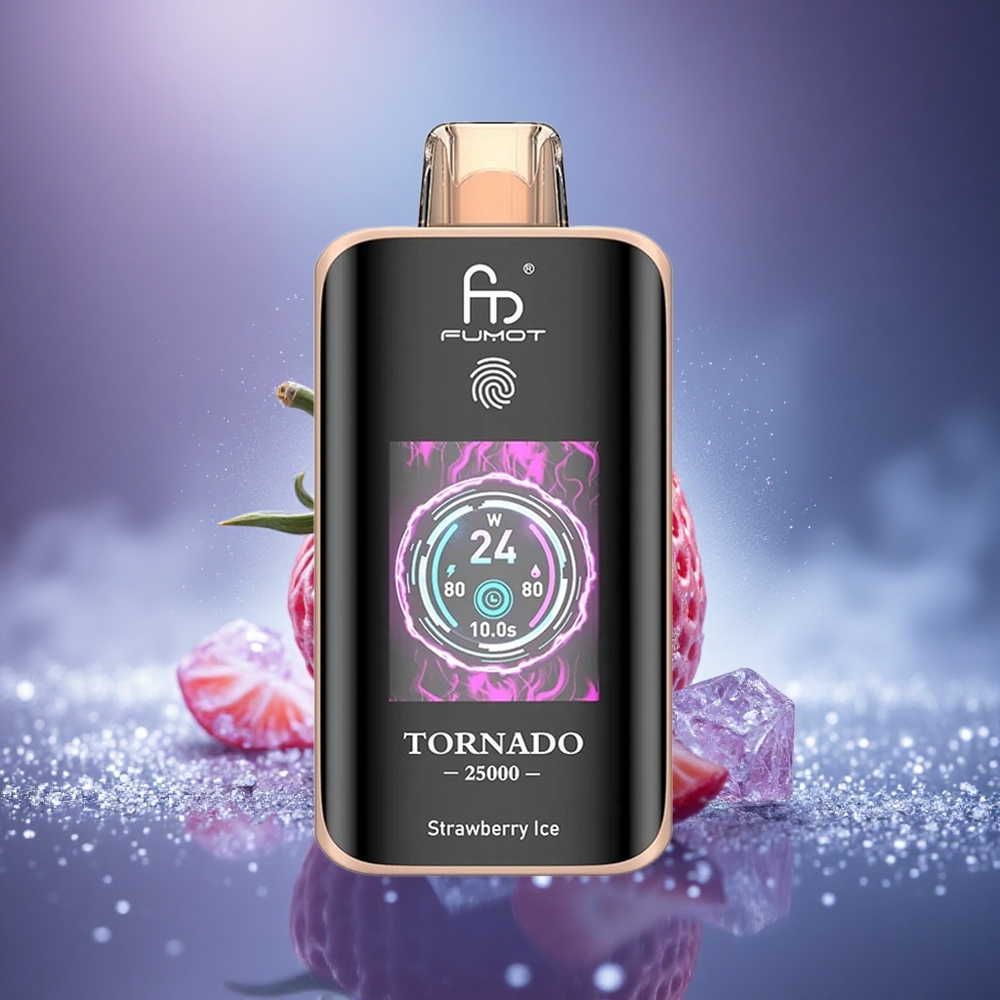 Fumot Tornado 25000 Puffs Glace à la Fraise Écran HD Type-C 20ml