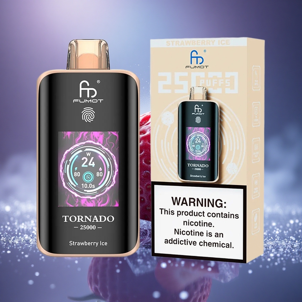 Fumot Tornado 25000 Puffs Glace à la Fraise Écran HD Type-C 20ml