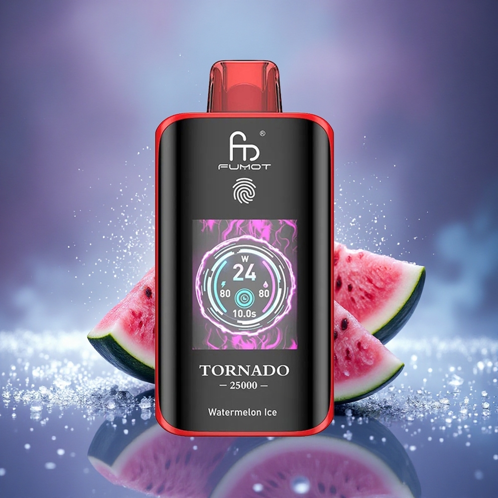Fumot Tornado 25000 Puffs Glace à la Pastèque Écran HD Batterie Rechargeable
